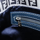 FENDI Zucchino Canvas Mamma Baguette Shoulder Bag Navy Silver 26325 Auth 209921V-27