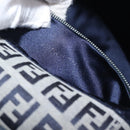 FENDI Zucchino Canvas Mamma Baguette Shoulder Bag Navy Silver 26325 Auth 209921V-12
