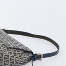 FENDI Zucchino Canvas Mamma Baguette Shoulder Bag Navy Silver 26325 Auth 209921V-14