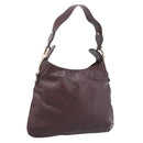 GUCCI GG Canvas Guccissima Shoulder Bag Leather Brown Gold 145826 Auth 209922V-1