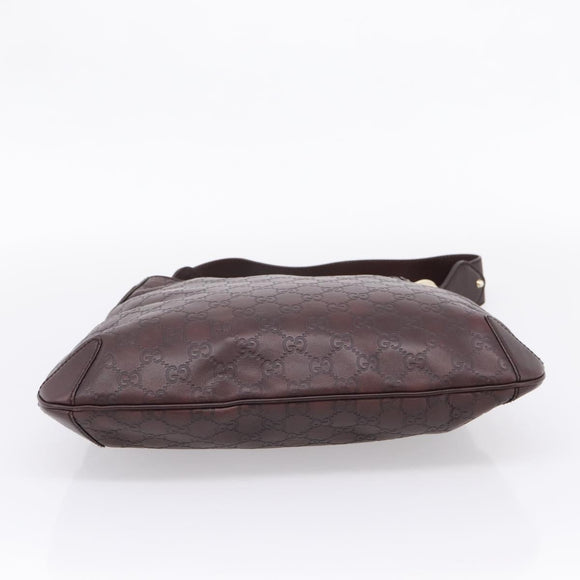 GUCCI GG Canvas Guccissima Shoulder Bag Leather Brown Gold 145826 Auth 209922V