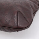 GUCCI GG Canvas Guccissima Shoulder Bag Leather Brown Gold 145826 Auth 209922V-11