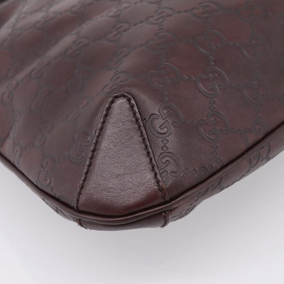 GUCCI GG Canvas Guccissima Shoulder Bag Leather Brown Gold 145826 Auth 209922V