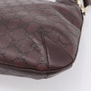 GUCCI GG Canvas Guccissima Shoulder Bag Leather Brown Gold 145826 Auth 209922V-13