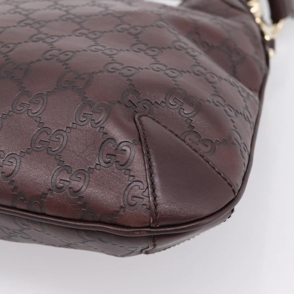 GUCCI GG Canvas Guccissima Shoulder Bag Leather Brown Gold 145826 Auth 209922V