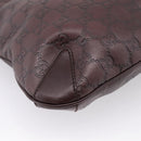GUCCI GG Canvas Guccissima Shoulder Bag Leather Brown Gold 145826 Auth 209922V-14