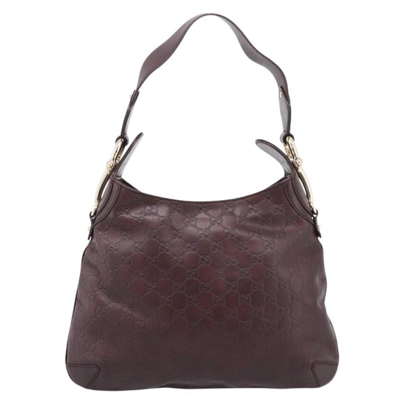 GUCCI GG Canvas Guccissima Shoulder Bag Leather Brown Gold 145826 Auth 209922V