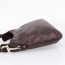 GUCCI GG Canvas Guccissima Shoulder Bag Leather Brown Gold 145826 Auth 209922V-4