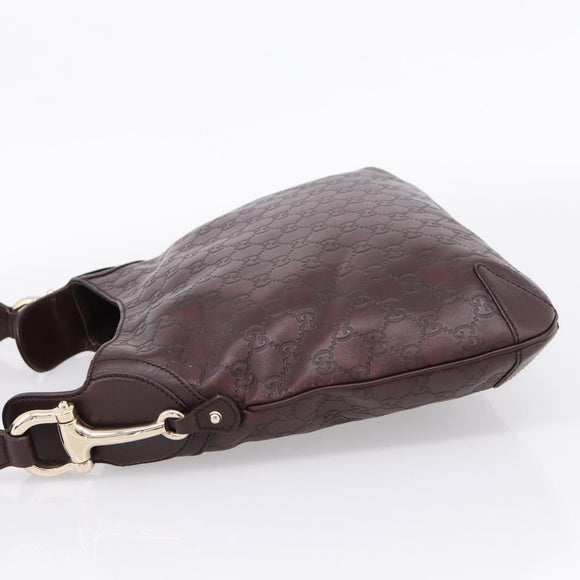 GUCCI GG Canvas Guccissima Shoulder Bag Leather Brown Gold 145826 Auth 209922V