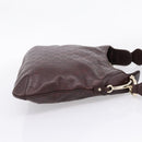 GUCCI GG Canvas Guccissima Shoulder Bag Leather Brown Gold 145826 Auth 209922V-5
