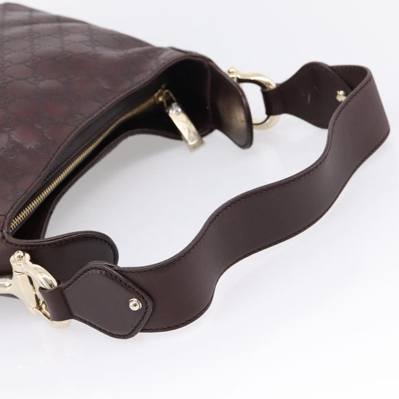 GUCCI GG Canvas Guccissima Shoulder Bag Leather Brown Gold 145826 Auth 209922V