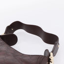 GUCCI GG Canvas Guccissima Shoulder Bag Leather Brown Gold 145826 Auth 209922V-8