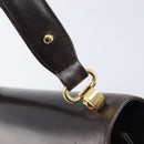 GUCCI Shoulder Bag Leather Brown Gold Auth 209924-14