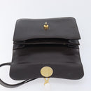 GUCCI Shoulder Bag Leather Brown Gold Auth 209924-16