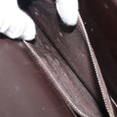 GUCCI Shoulder Bag Leather Brown Gold Auth 209924-22