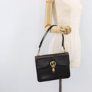 GUCCI Shoulder Bag Leather Brown Gold Auth 209924-25