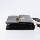 GUCCI Shoulder Bag Leather Brown Gold Auth 209924-4