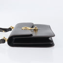 GUCCI Shoulder Bag Leather Brown Gold Auth 209924-5