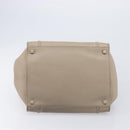 CELINE Luggage Phantom Hand Bag Leather Beige Gold Auth 209927A-10