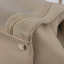 CELINE Luggage Phantom Hand Bag Leather Beige Gold Auth 209927A-13