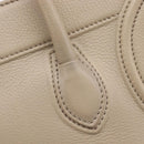 CELINE Luggage Phantom Hand Bag Leather Beige Gold Auth 209927A-17
