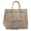 CELINE Luggage Phantom Hand Bag Leather Beige Gold Auth 209927A-2