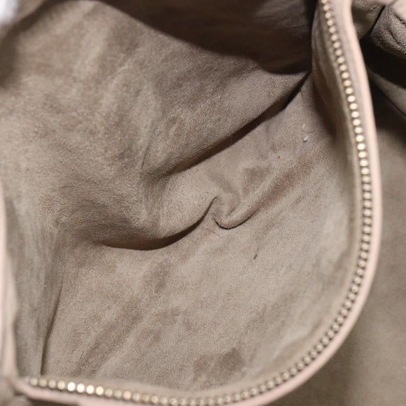 CELINE Luggage Phantom Hand Bag Leather Beige Gold Auth 209927A