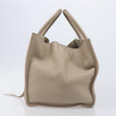 CELINE Luggage Phantom Hand Bag Leather Beige Gold Auth 209927A-4