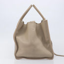 CELINE Luggage Phantom Hand Bag Leather Beige Gold Auth 209927A-5