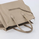 CELINE Luggage Phantom Hand Bag Leather Beige Gold Auth 209927A-6