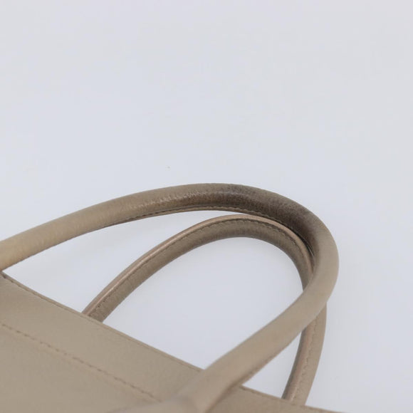 CELINE Luggage Phantom Hand Bag Leather Beige Gold Auth 209927A