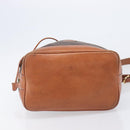CELINE Macadam Canvas Shoulder Bag PVC Leather Brown Gold Auth 209928-10