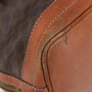 CELINE Macadam Canvas Shoulder Bag PVC Leather Brown Gold Auth 209928-12