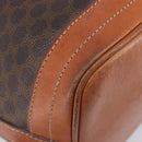 CELINE Macadam Canvas Shoulder Bag PVC Leather Brown Gold Auth 209928-14