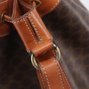 CELINE Macadam Canvas Shoulder Bag PVC Leather Brown Gold Auth 209928-15