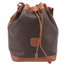 CELINE Macadam Canvas Shoulder Bag PVC Leather Brown Gold Auth 209928-2
