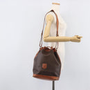 CELINE Macadam Canvas Shoulder Bag PVC Leather Brown Gold Auth 209928-26