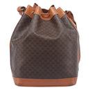 CELINE Macadam Canvas Shoulder Bag PVC Leather Brown Gold Auth 209928-3