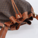 CELINE Macadam Canvas Shoulder Bag PVC Leather Brown Gold Auth 209928-6