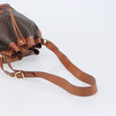 CELINE Macadam Canvas Shoulder Bag PVC Leather Brown Gold Auth 209928-7
