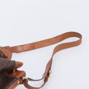 CELINE Macadam Canvas Shoulder Bag PVC Leather Brown Gold Auth 209928-8