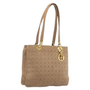 Christian Dior Canage Tote Bag Nylon Beige Gold Auth 209933-1