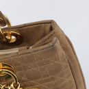 Christian Dior Canage Tote Bag Nylon Beige Gold Auth 209933-16