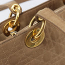 Christian Dior Canage Tote Bag Nylon Beige Gold Auth 209933-18