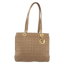 Christian Dior Canage Tote Bag Nylon Beige Gold Auth 209933-2