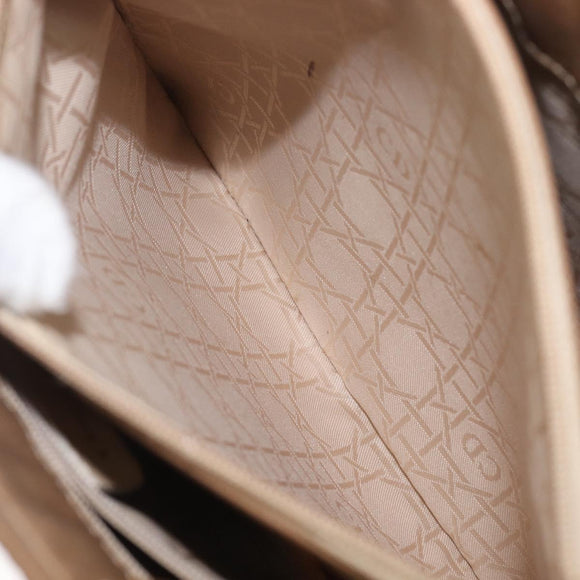 Christian Dior Canage Tote Bag Nylon Beige Gold Auth 209933