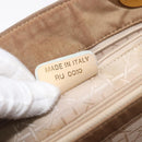 Christian Dior Canage Tote Bag Nylon Beige Gold Auth 209933-28