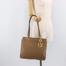 Christian Dior Canage Tote Bag Nylon Beige Gold Auth 209933-29