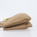 Christian Dior Canage Tote Bag Nylon Beige Gold Auth 209933-5