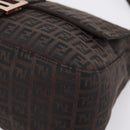 FENDI Zucchino Canvas Mamma Baguette Shoulder Bag Brown 8BR001 Auth 209938V-10